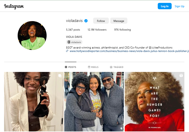 Viola Davis Social Media Accounts